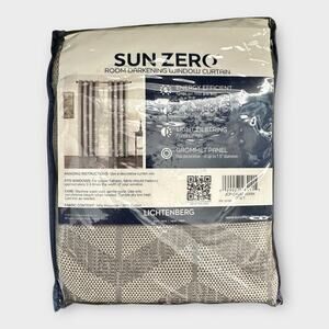Sun Zero Room Darkening Window Curtain 50x84 Grey Cadiz 1 Grommet Panel